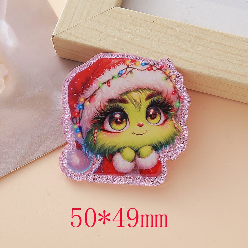 Wholesale 10pcs Glitter and Sparkle Christmas DIY Acrylic Patch