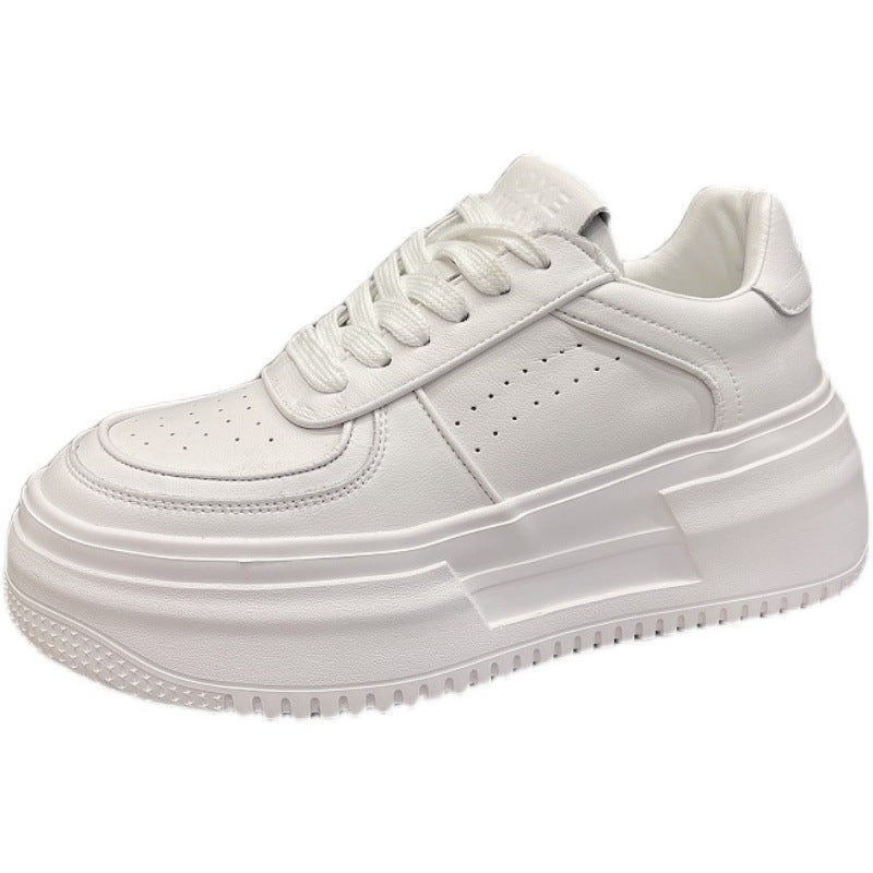 Wholesale 2023 Leather Thick Sole Casual Sports Small White Shoes