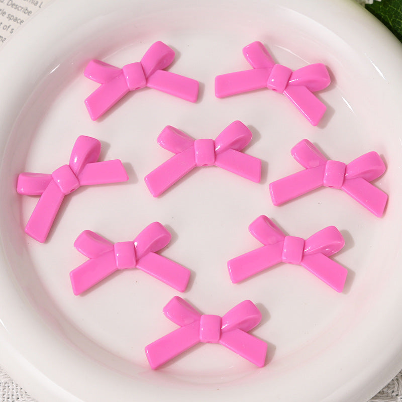 Wholesale 10pcs Bow Candy Color Scattered  Acrylic Beads