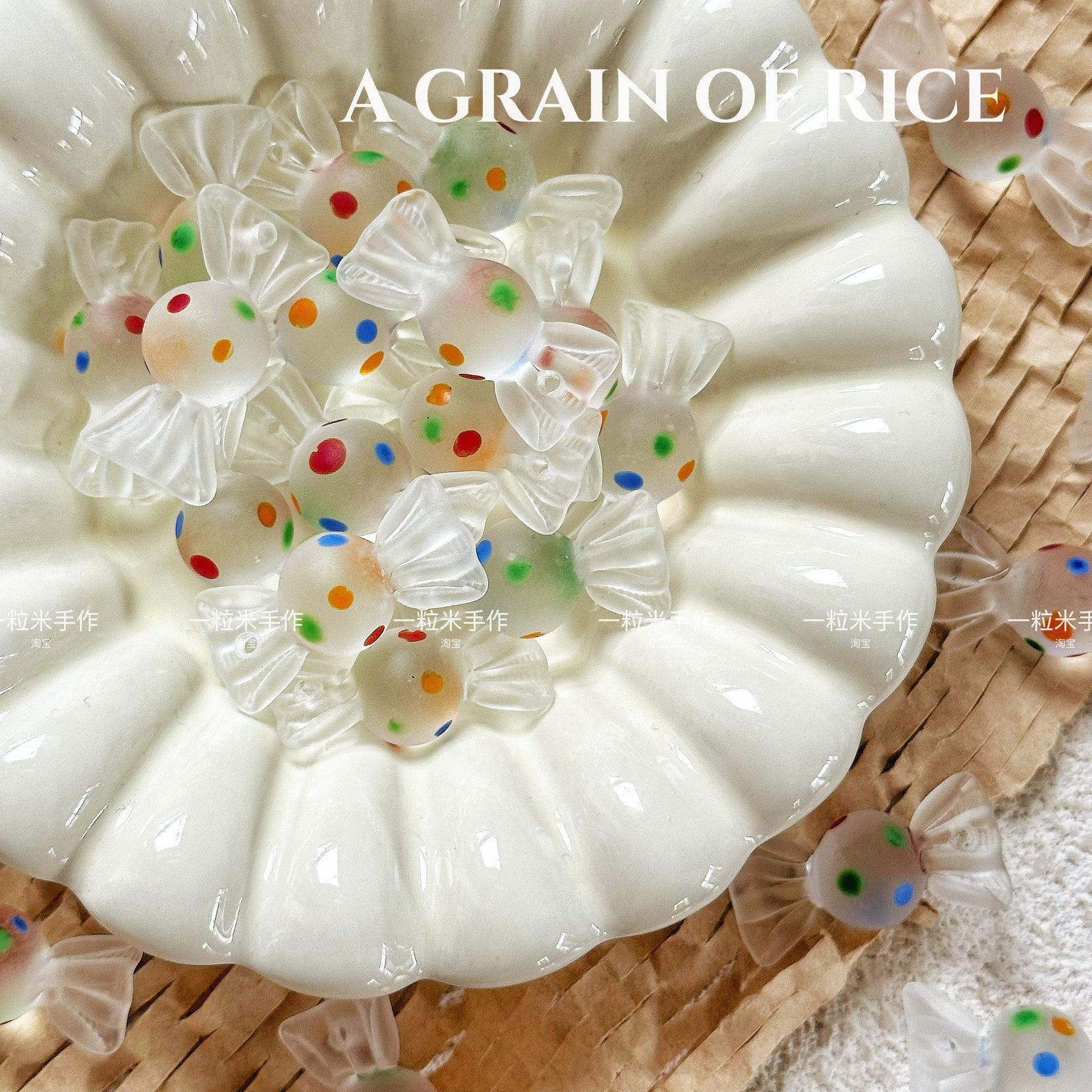 Wholesale Handmade glass polka dot candy beads