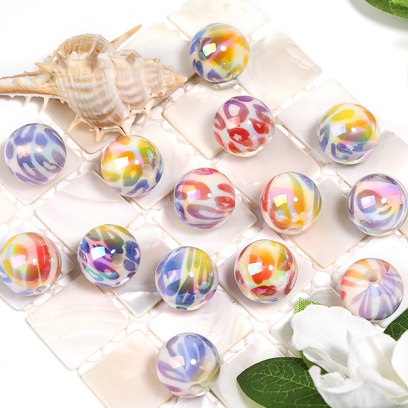 Wholesale 100pcs 16mm Colorful Leopard Acrylic Accessories Beads