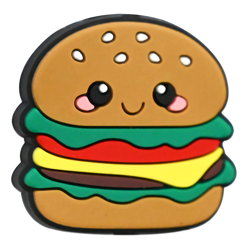 Wholesale Random 100pcs  Cartoon Food Beads Pvc Soft Rubber Accessories