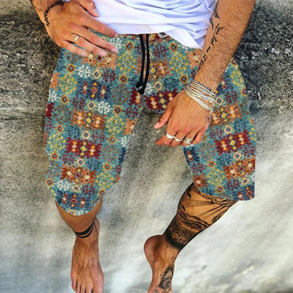 Wholesale 3D beach shorts trend color map printing surf shorts for men and women Swimwear