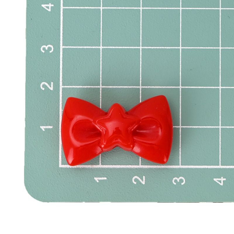 Wholesale  5pcs/pack  cute macaron-colored hollowed-out five-pointed star bow tie beads Acrylic Beads