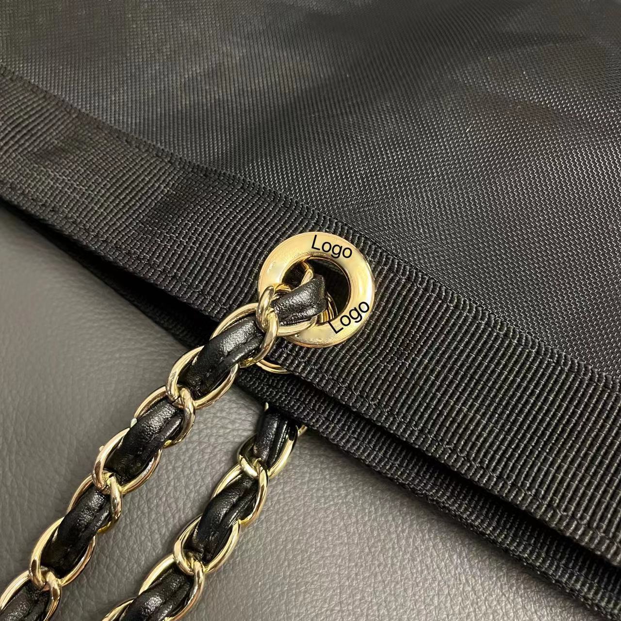 Wholesale Nylon Mesh Black and White Large Capacity Shoulder Bag