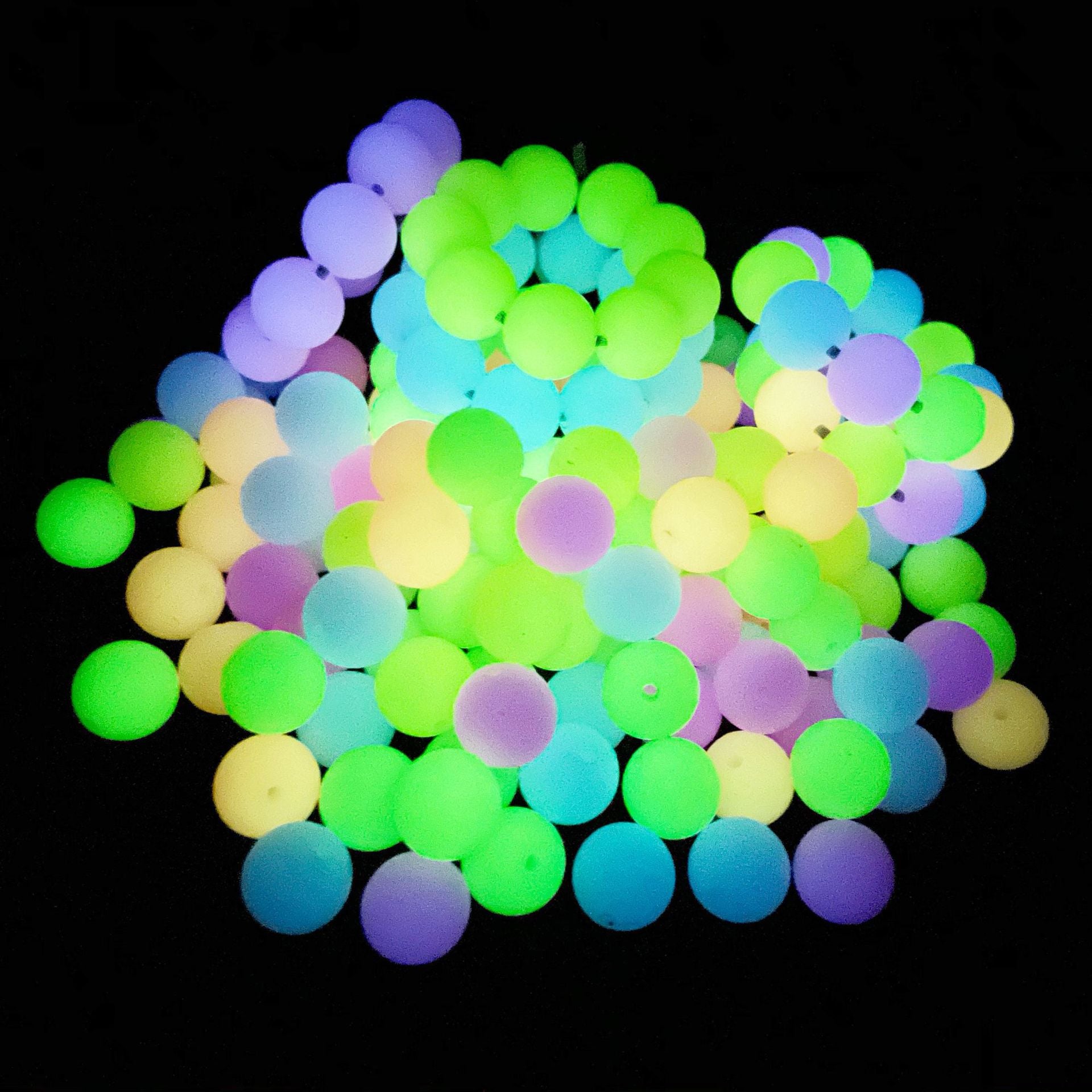 Wholesale 50pcs Luminous Round Beads Silicone Beads Jewelry Accessories Loose Beads
