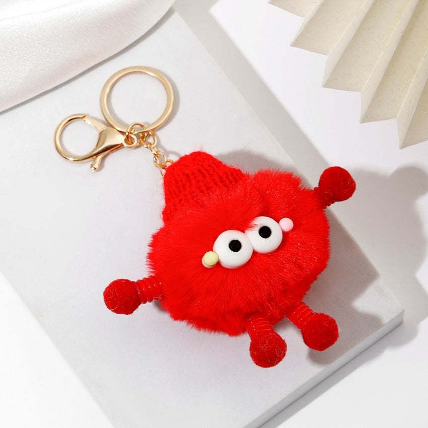 Wholesale Cute Wool Hat Small Coal Ball Keychain