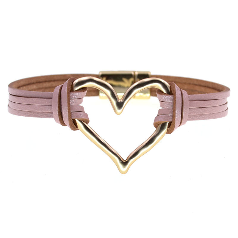 Wholesale Layered large heart-shaped women' s bracelet