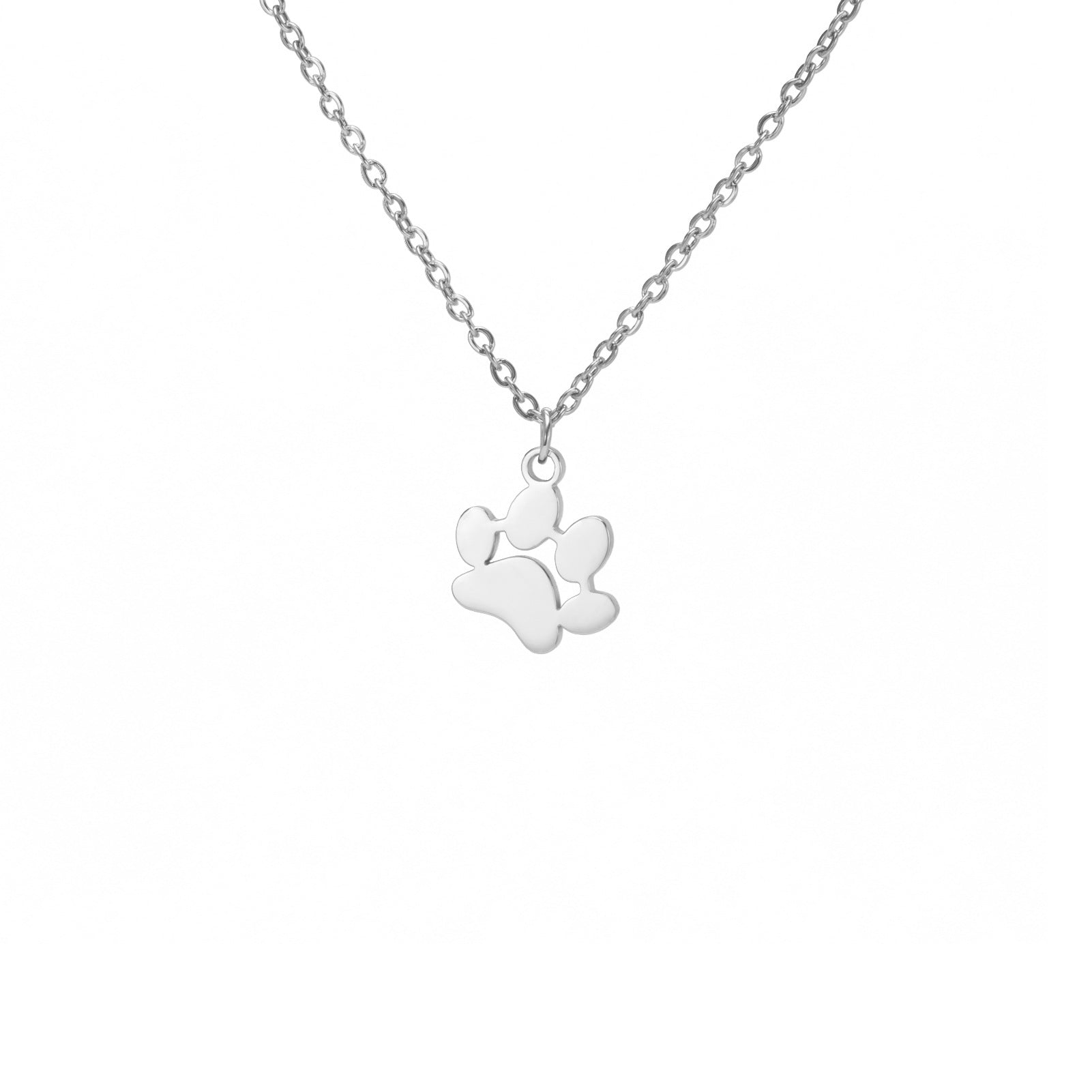 Wholesale Continuous Cat Paw Animal Footprint Pendant Stainless Steel Necklace