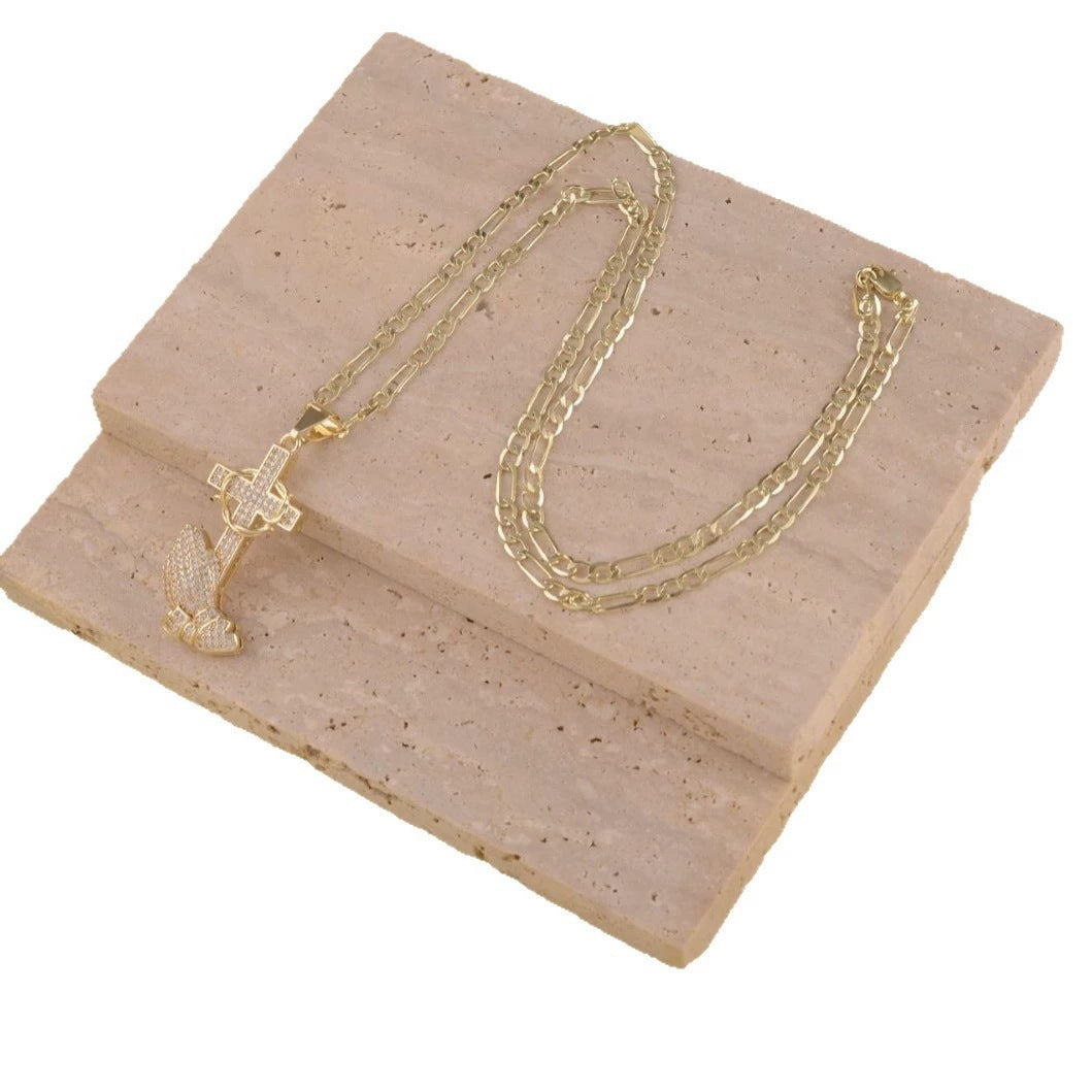 Wholesale Rhinestone Cross Long Necklace Trendy Jewelry Accessory For Women