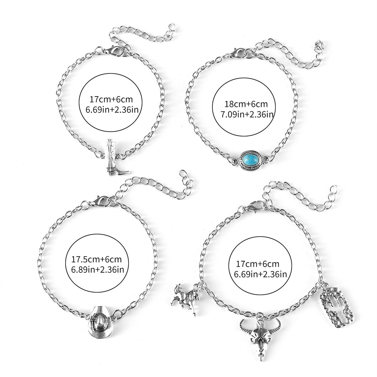 Wholesale Vintage Western Cowboy Style Bracelet Set