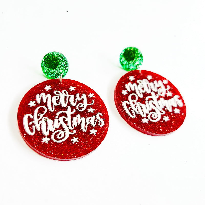 Wholesale Christmas Dinosaur Cactus Gingerbread Man Acrylic Earrings