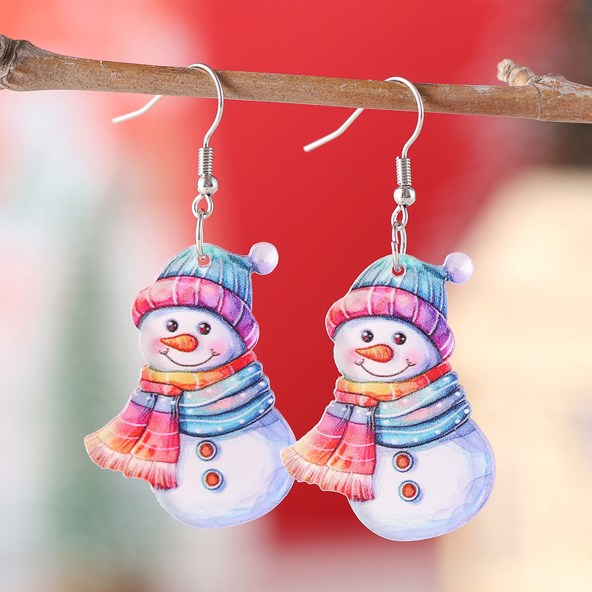 Wholesale Christmas Funny Gingerbread Man f Snowman Pendant Earrings