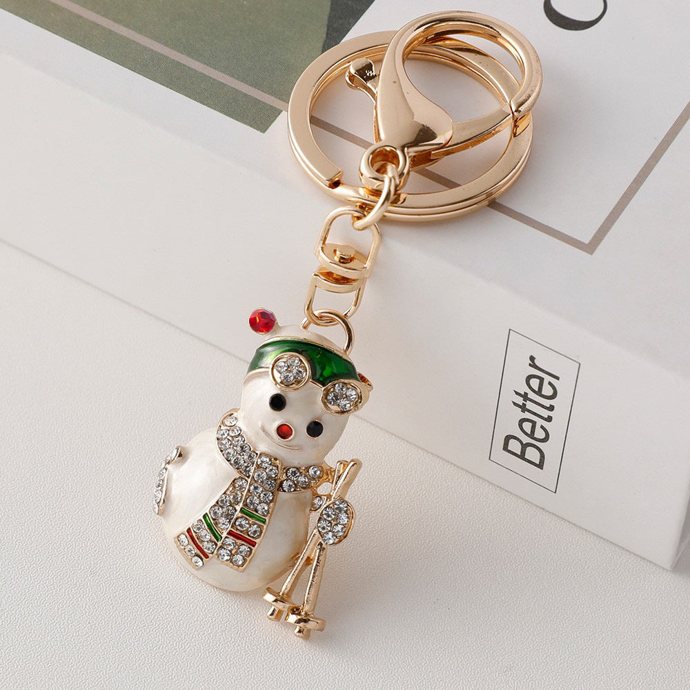 Wholesale Metal Christmas Tree Keychain Cute Enamel Pendant Holiday Gift Car Key Accessory