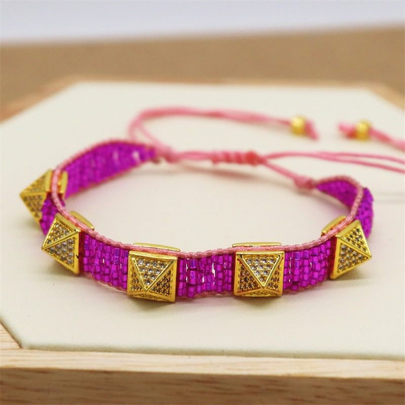 Wholesale Fashion Simple Bohemian Hand-woven Diamond Bracelet