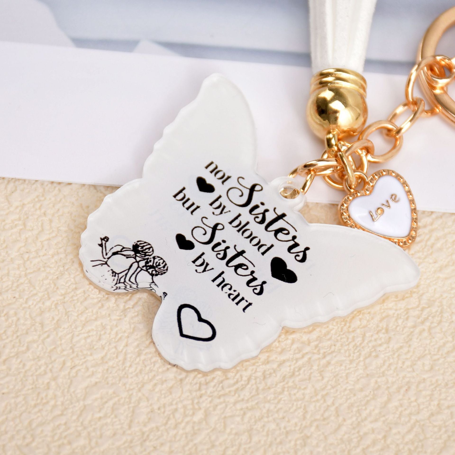 Wholesale Acrylic Butterfly Letter Keychain