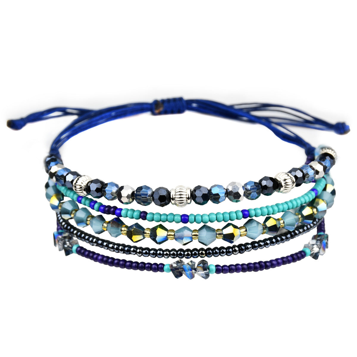 Wholesale Bohemian multi-layer natural gravel crystal beaded bracelet