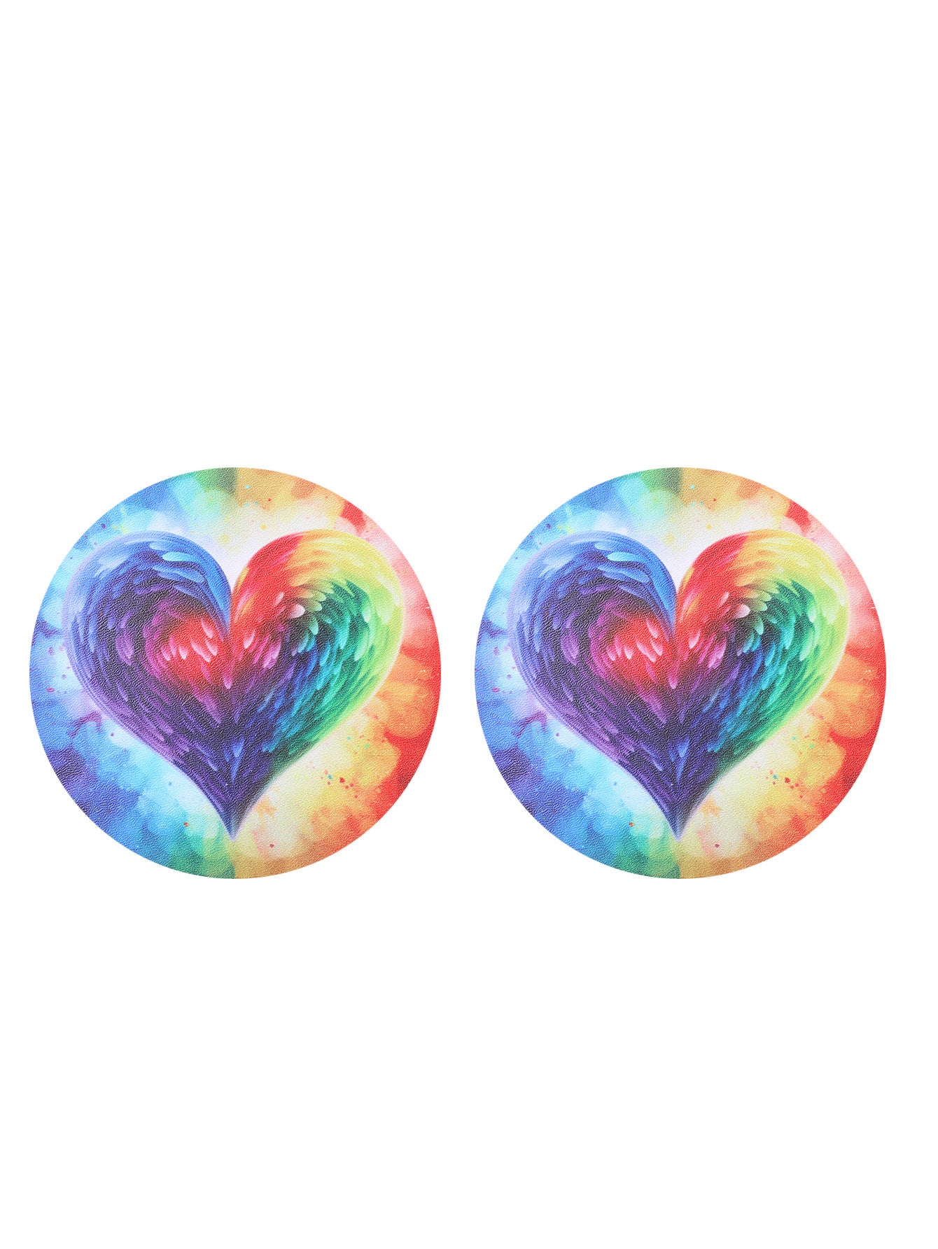 Wholesale Valentine's Day Couple Love Pattern Wear-Resistant Round Leather Coasters