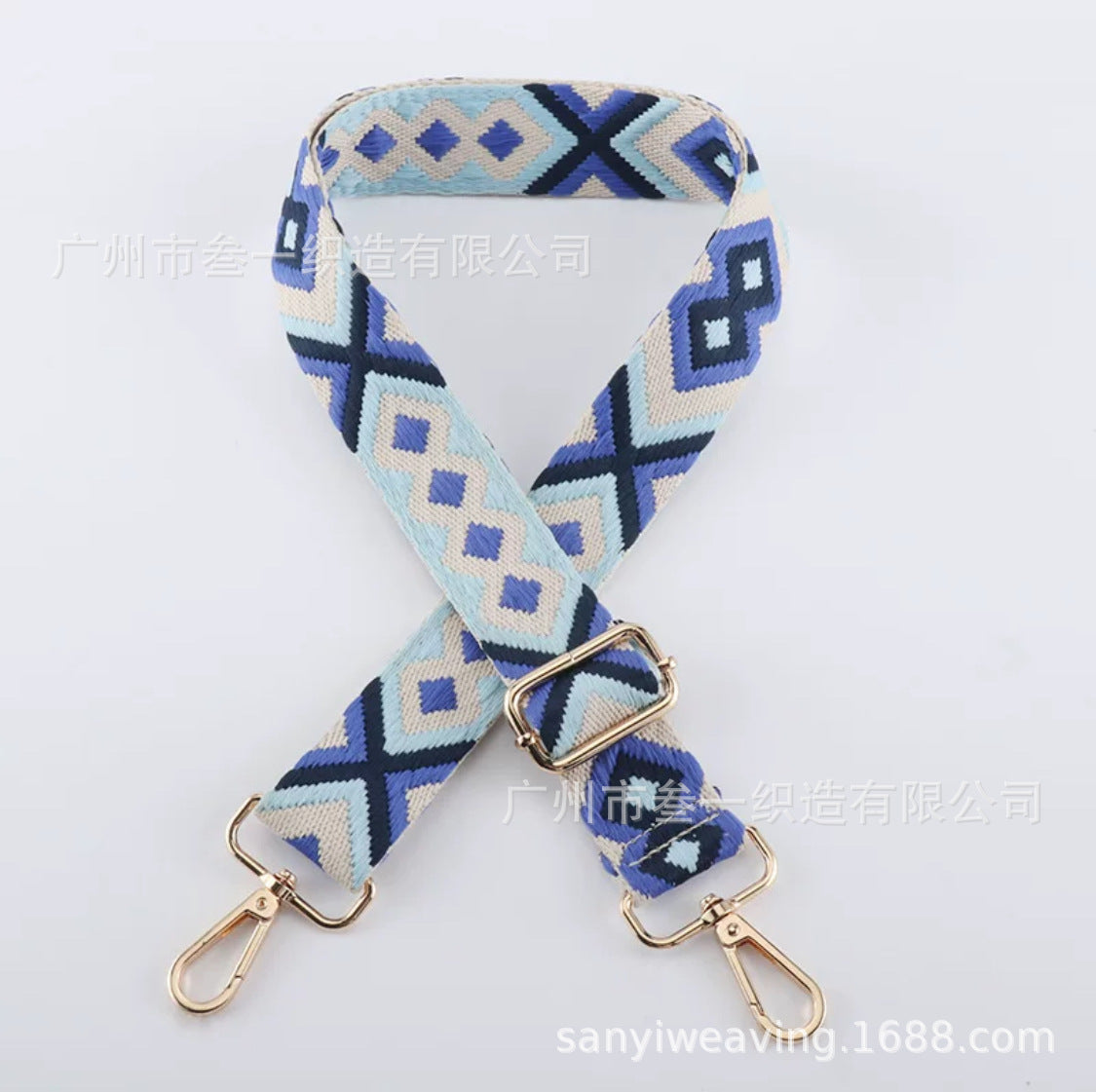 Wholesale All-match Ethnic Style 3.8cm Diamond Jacquard Adjustable Lengthened Retro Style Bag Strap