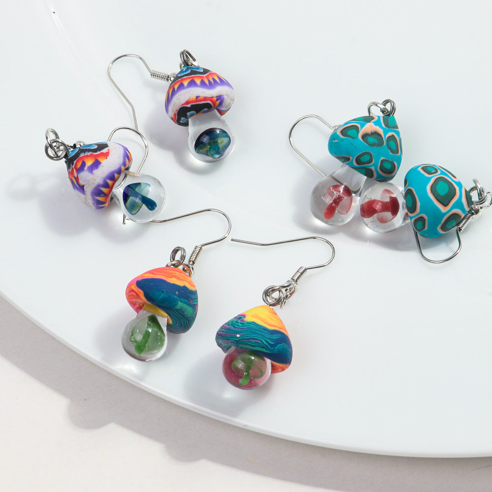 Wholesale Cute polymer clay Mushroom Earrings from the Countryside