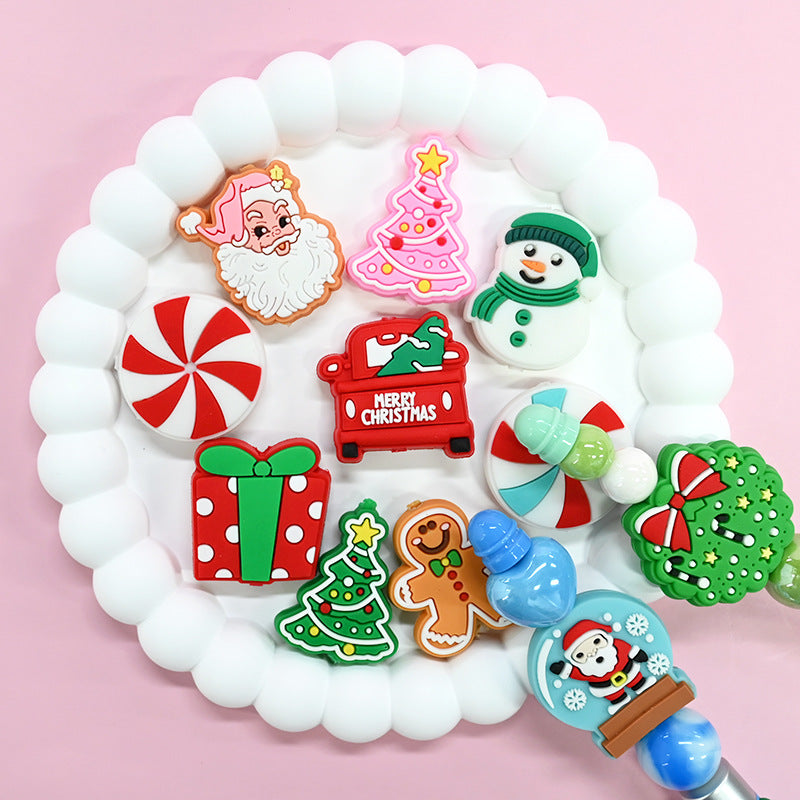 Wholesale Random 100pcs Christmas Series Creative Ballpoint Pen Bead Accessories