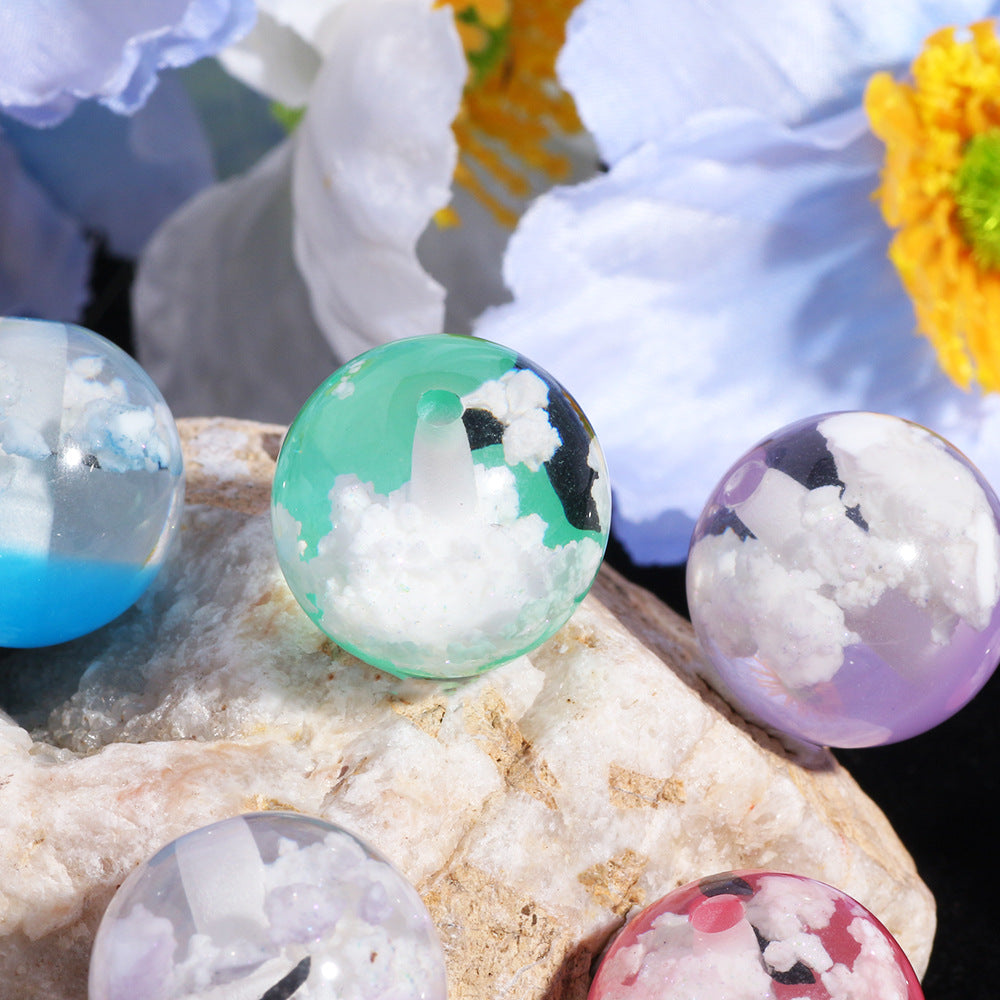 Wholesale 10pcs Dried Flower  Half Hole Luminous Seagull Acrylic Beads  Pen Cap