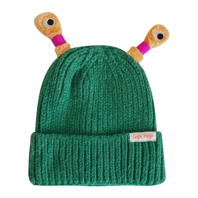 Wholesale Winter Cartoon Funny Eyes and Glowing Tentacles Parent-child Knitted Wool Hat