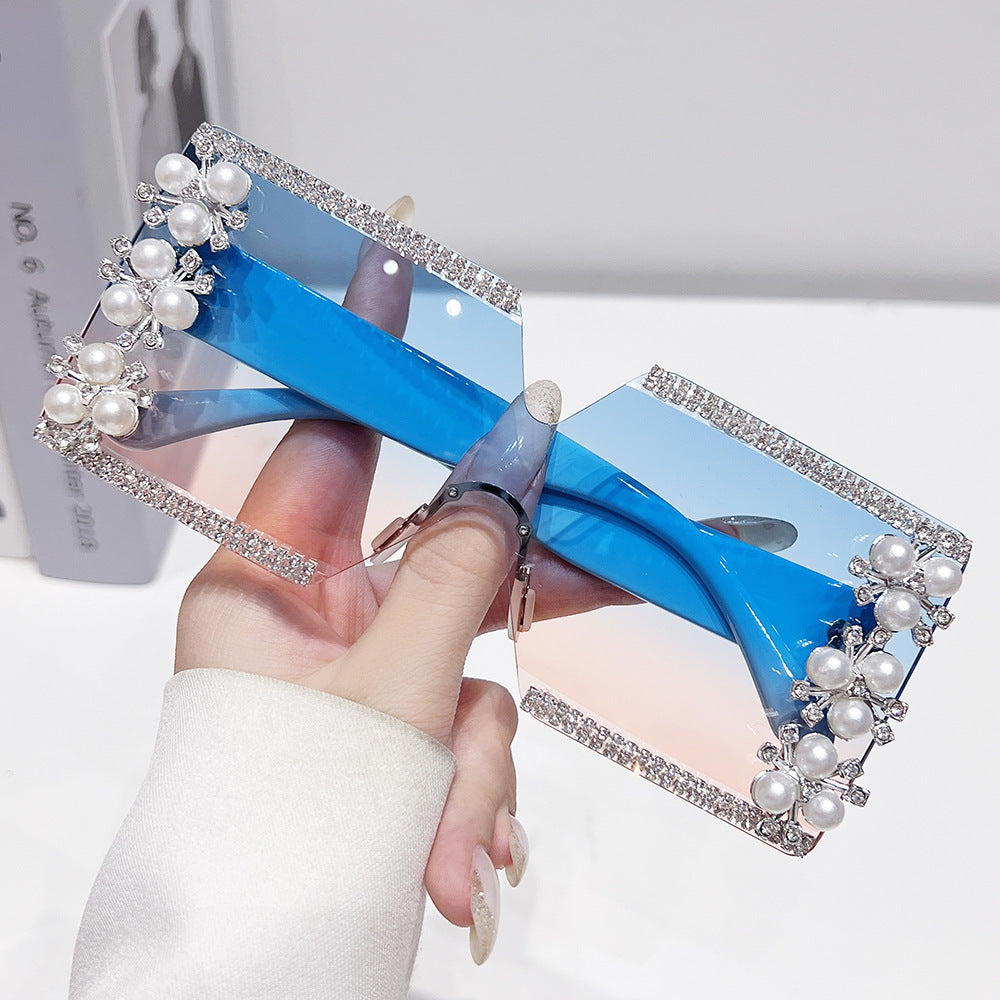 Wholesale Frameless Large Square Personalized Party Sunglasses