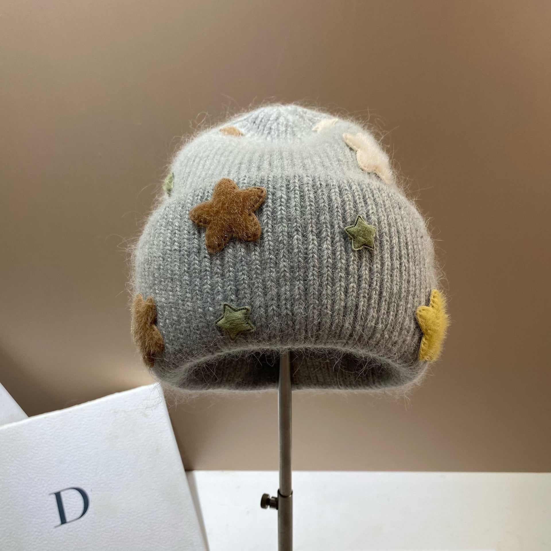Wholesale Autumn and Winter Rabbit Fur Cute Star Knitted Hat