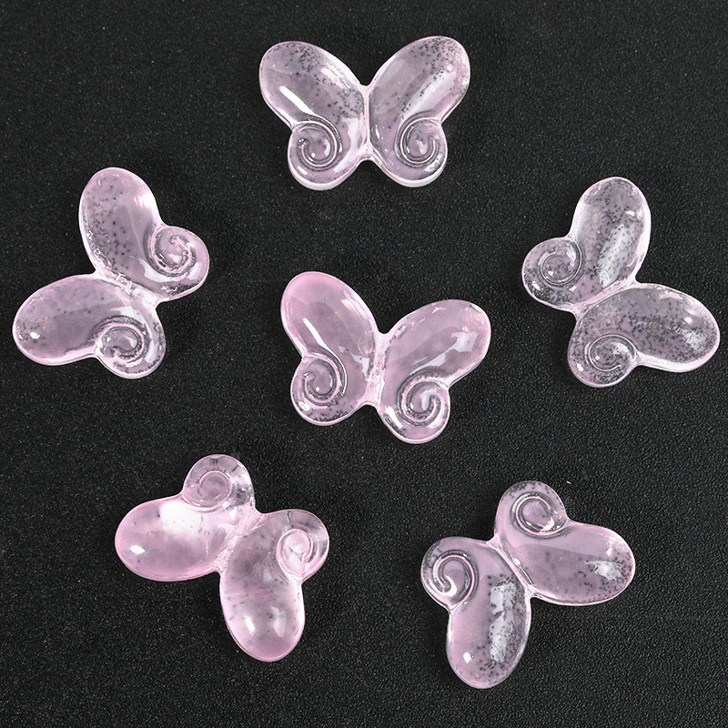 Wholesale 100pcs 10 * 14.5mm Gradient Fat Butterfly Glass Straight Hole DIY Beads