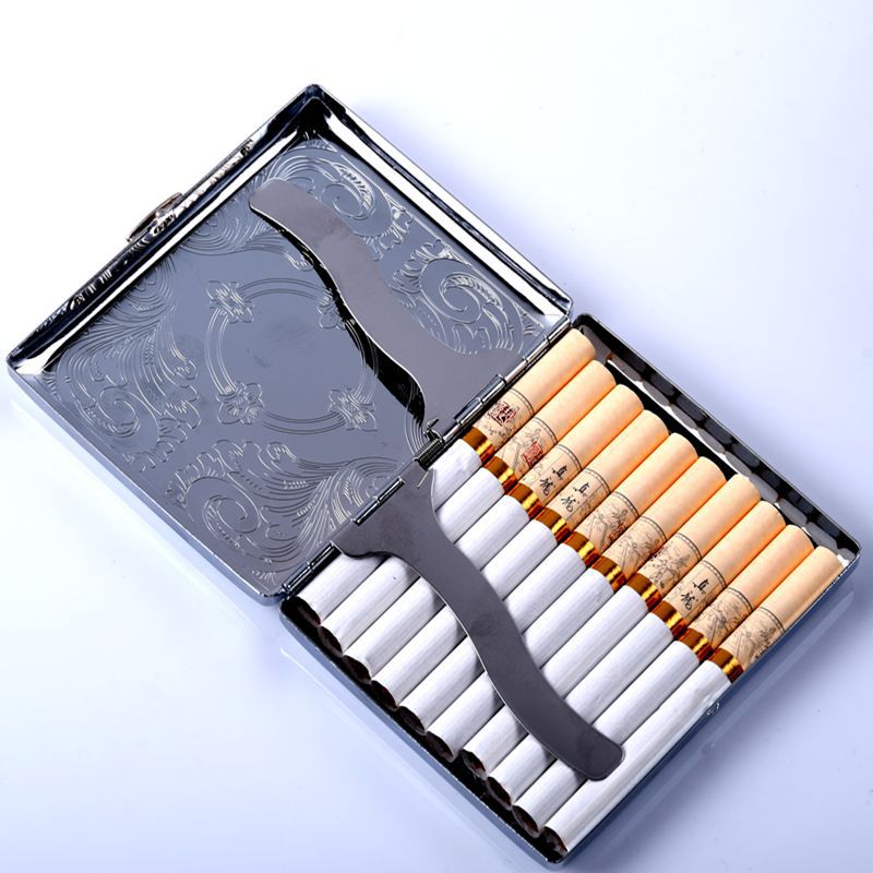 Wholesale Fashion 20 Pack Metal Clip Iron Creative Personality Automatic Open Cap Cigarette Box