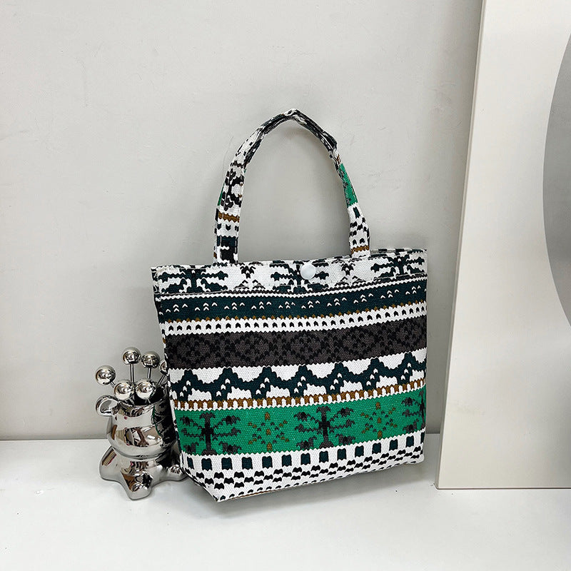 Wholesale Ethnic Style Large Capacity Printing Canvas Shoulder Bag