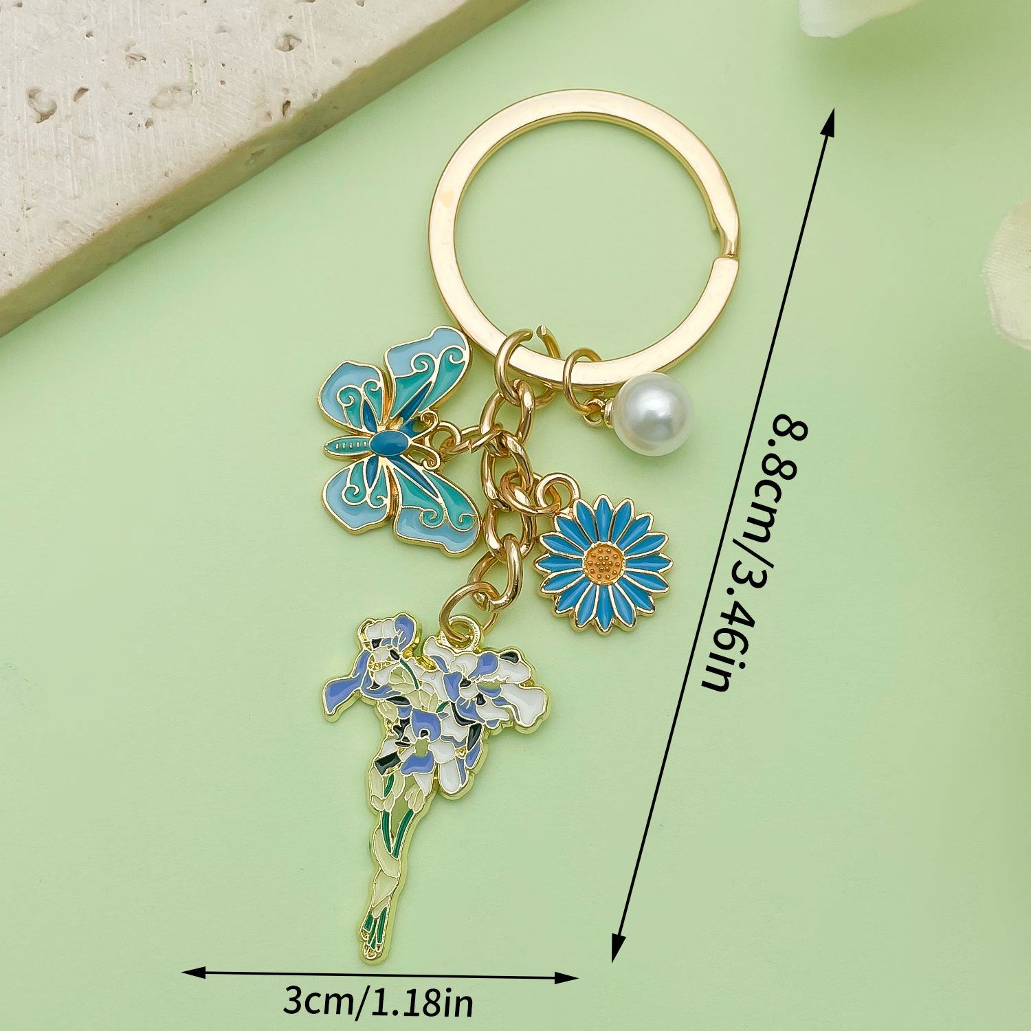 Wholesale Colorful butterfly metal keychain