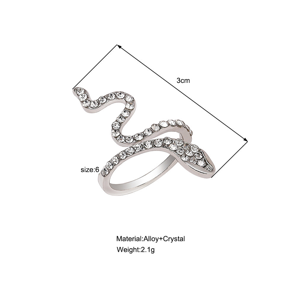 Wholesale Alloy Zircon Wrapped Snake Rings