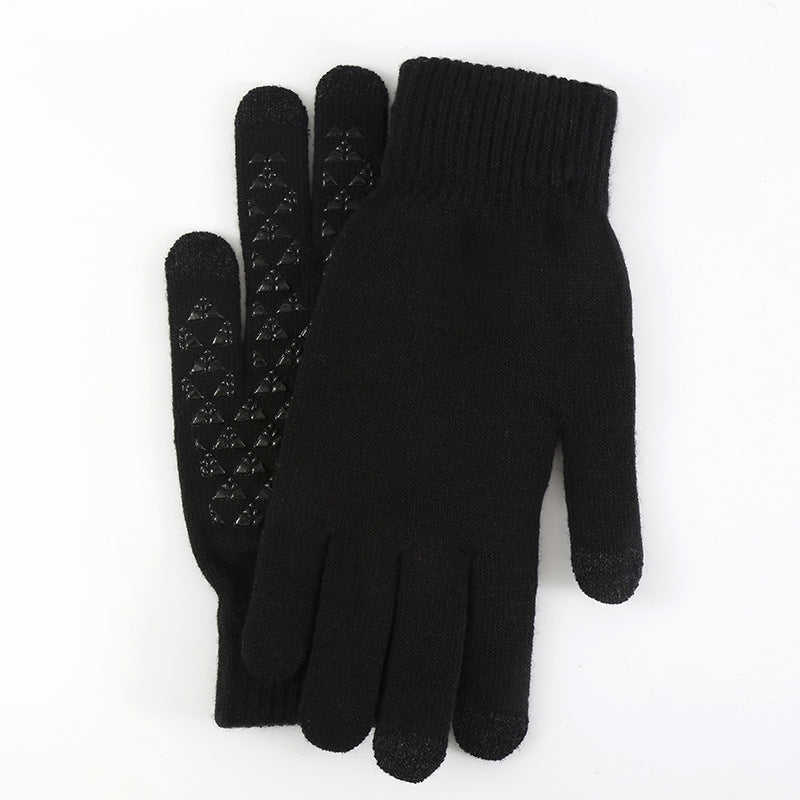 Wholesale Winter Warm and Cold-proof Plus Velvet and Thickened Wool Knitted Touch Screen Gloves