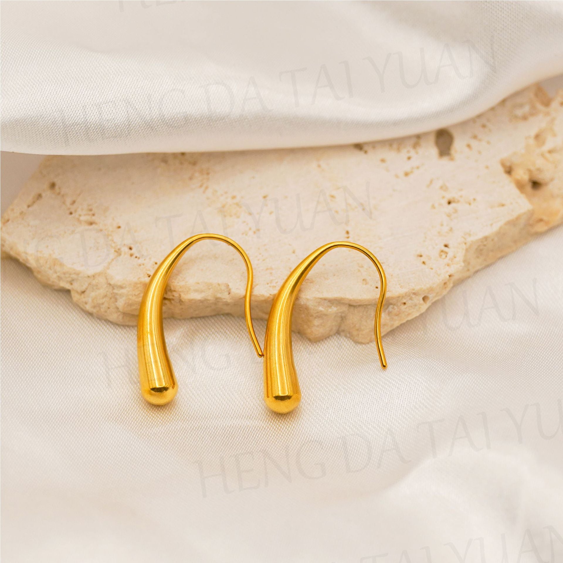 Wholesale Irregular Water Droplet Stainless Steel Earrings