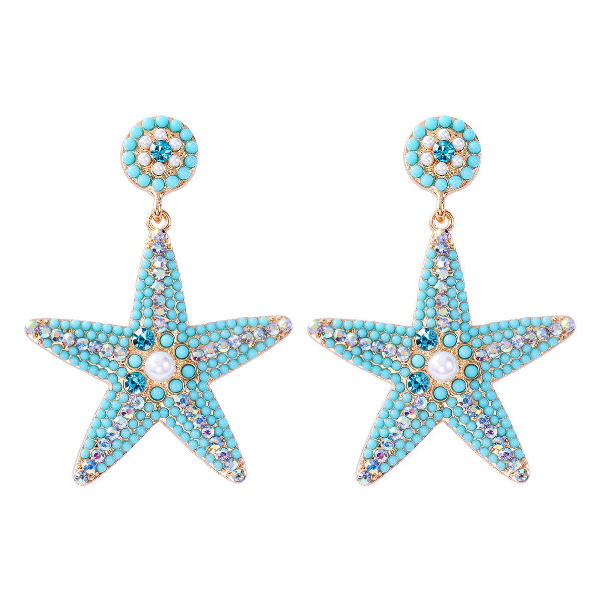 Wholesale of Butterfly Five Pointed Star Pearl Alloy Earrings
