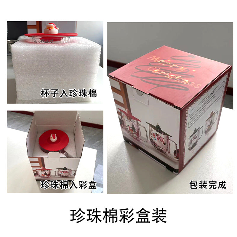 Wholesale High Borosilicate Double Layer Insulated Household High Beauty Christmas Cup