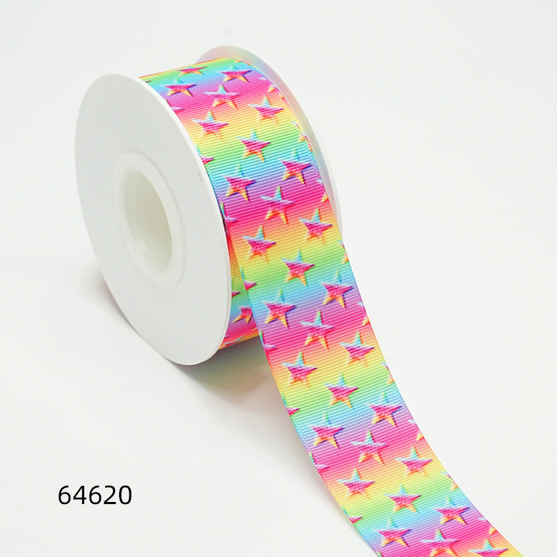 Wholesale 50Y Thermal transfer ribbon cartoon bottom picture ribbon printing ribbon thermal transfer ribbon flower diy ribbon roll