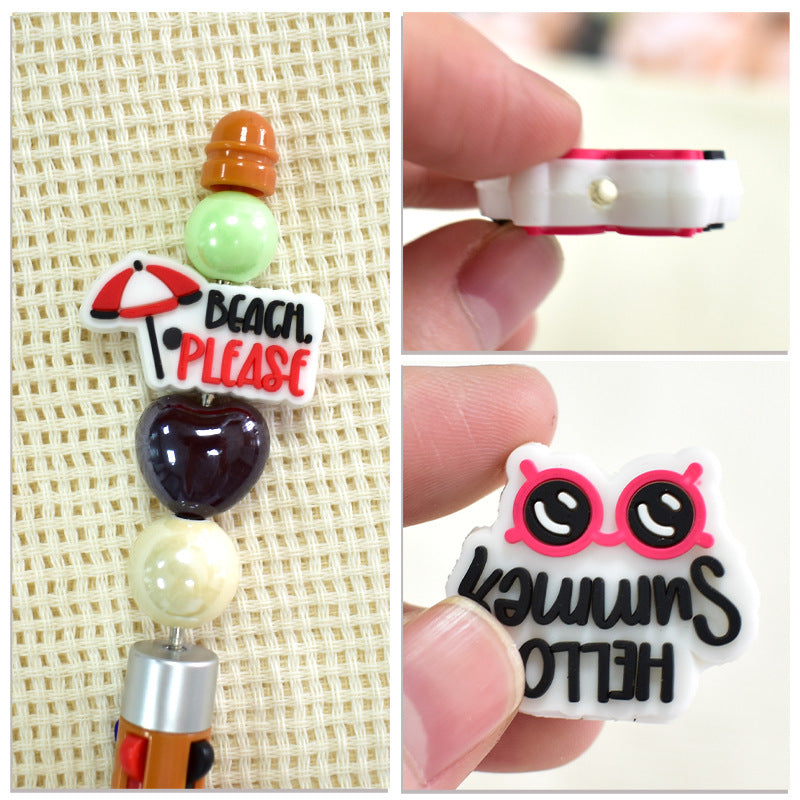 Wholesale Random 100pcs Creative Phrase Series Beaded Focal Beads