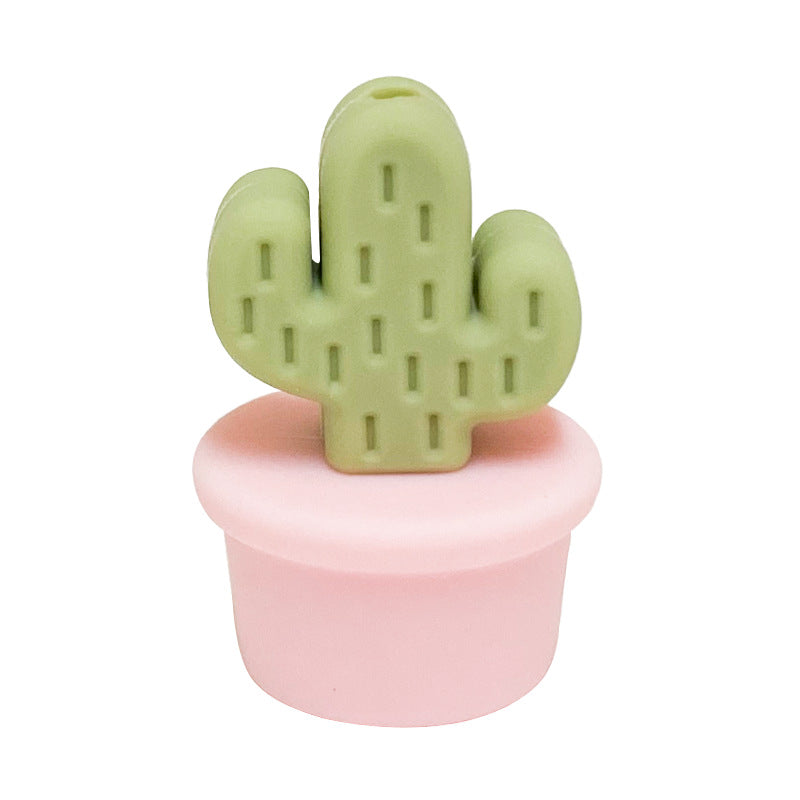 Wholesale of 10PCS Mini Cactus Silicone Beads