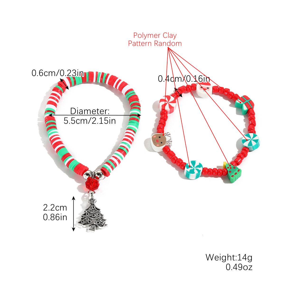 Wholesale Christmas Snowflake Crystal Beaded Bracelet Set