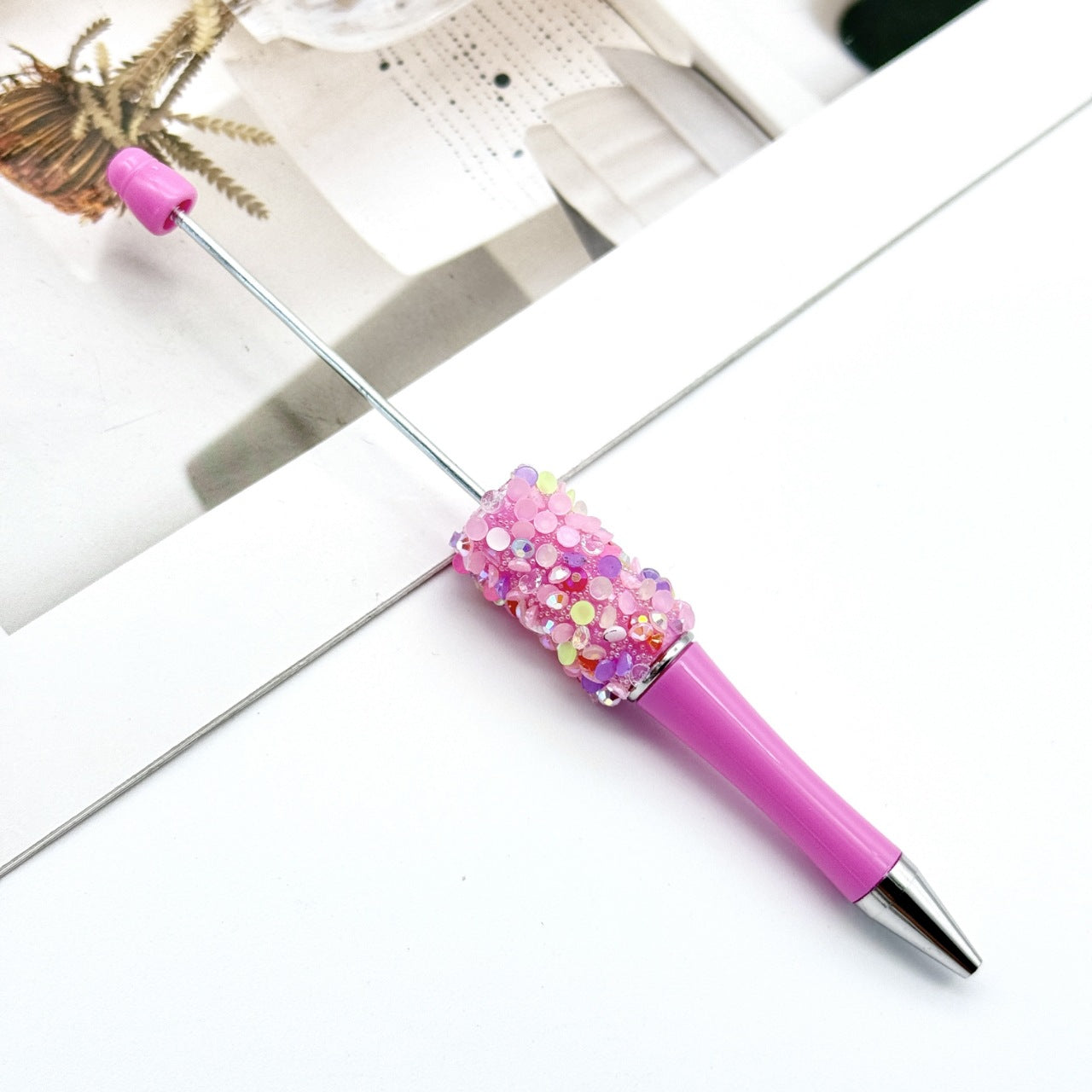 Wholesale DIY Sequin Bead Pen Colorful Resin Ballpoint Pen