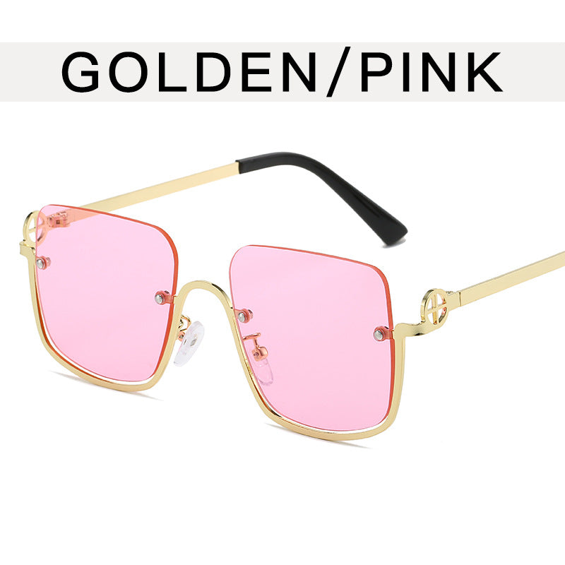 Wholesale Large Half Frame Metal PC Sunglasses