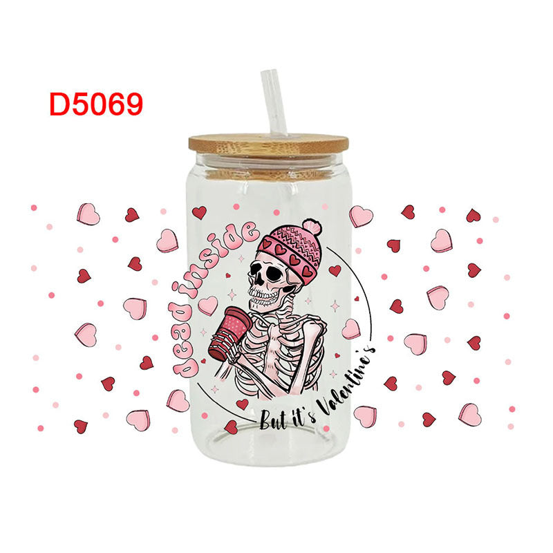 Wholesale Skeleton Ghost Halloween Series  16oz Cup UV DTF Wraps