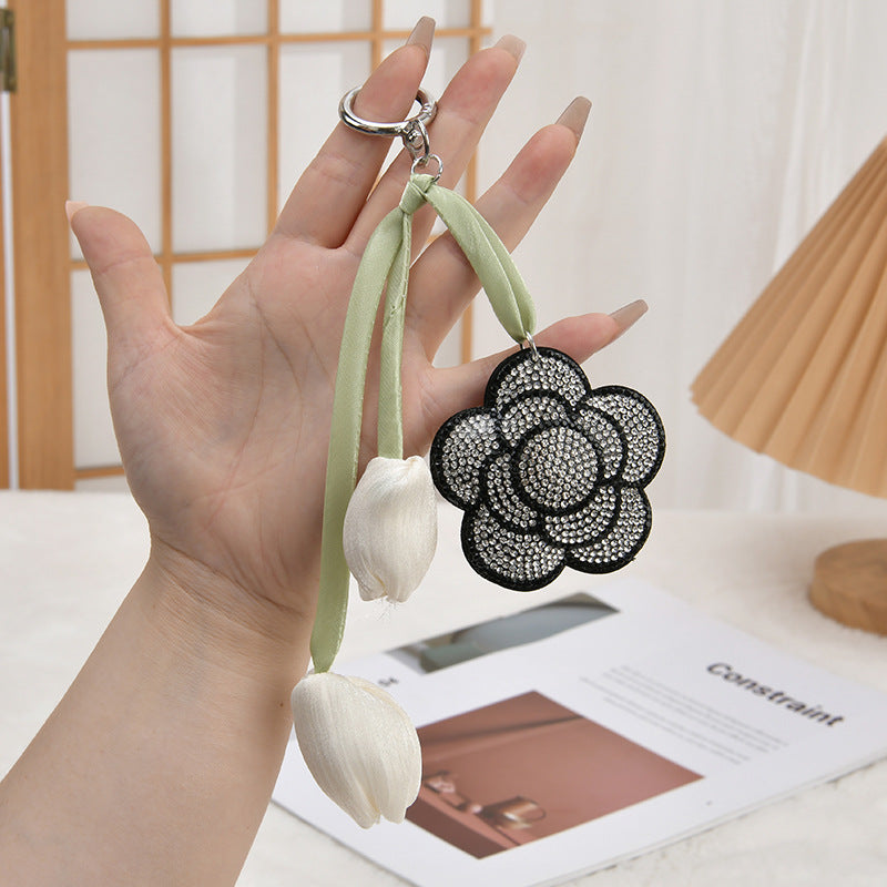 Wholesale Plum Blossom Rhinestone Keychain