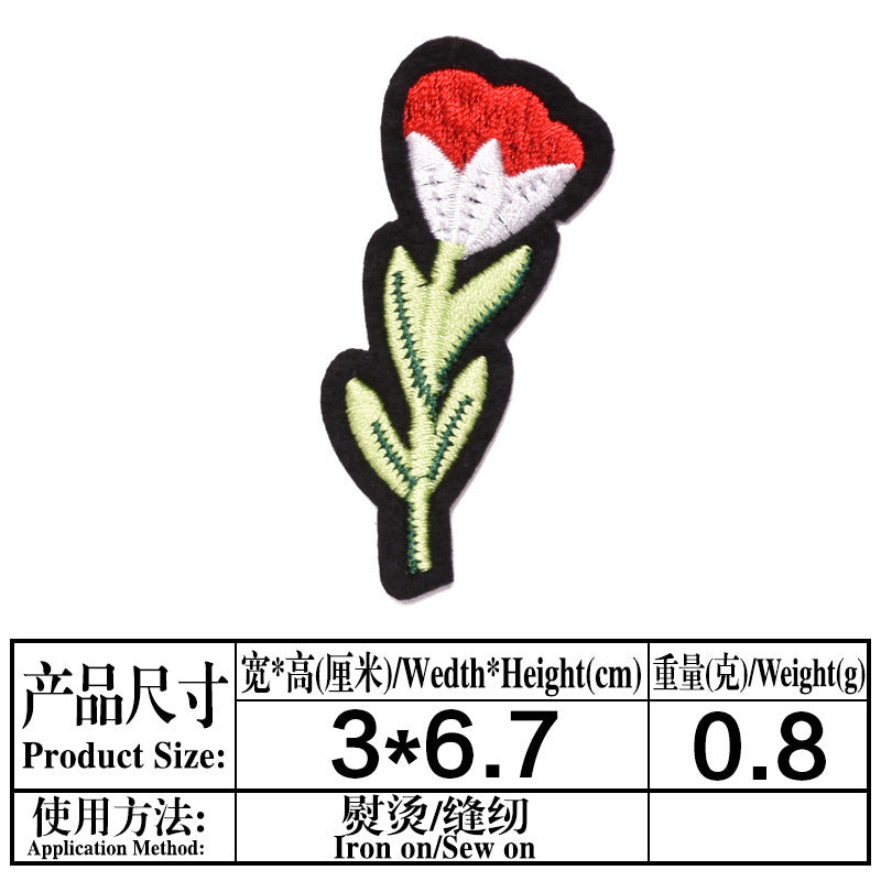 Wholesale Twill Flower Embroidery Patches DIY Sewing Craft Supply For Clothing Decoration