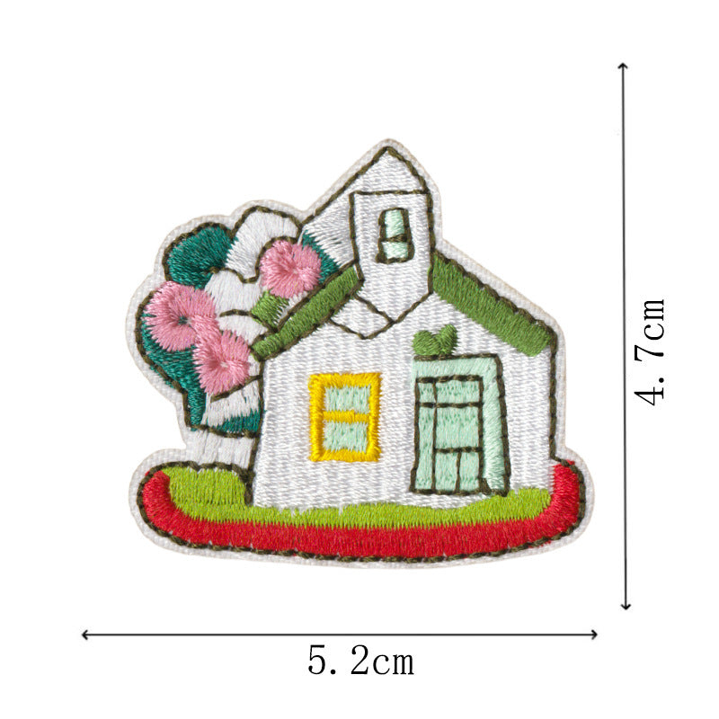 Wholesale Cartoon House Embroidered Patches Set Of 9 Trendy Iron On Sew On Applique For Doll Clothes Coats DIY Craft Gift