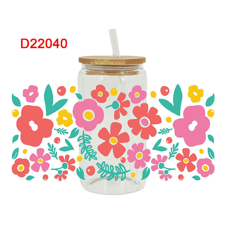Wholesale Cartoon Cute Forest Style Plant Theme 16oz Cup UV DTF Wraps