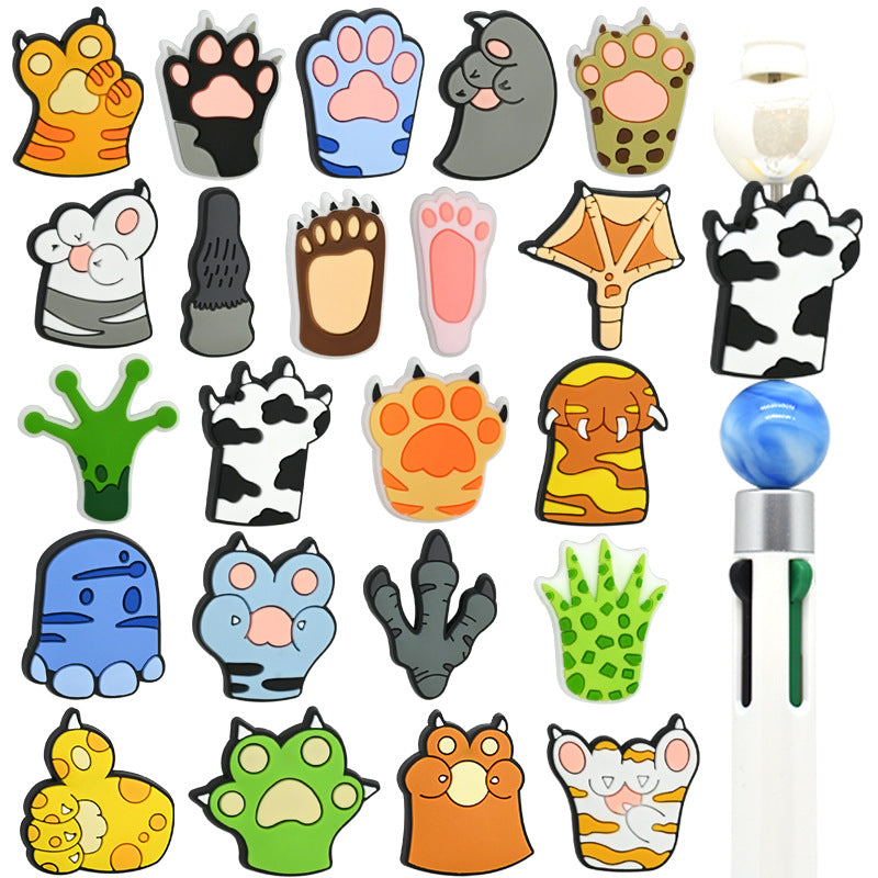 Wholesale Random 100pcs Animal Footprint Cartoon Focal Beads